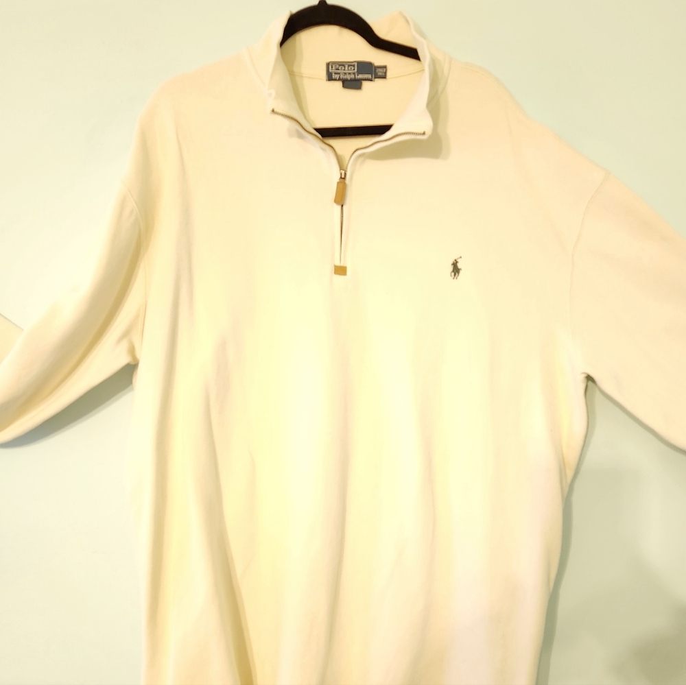 COPY - Polo by Ralph Lauren light cream 1/4 zip long sleeve  pull over 2XLT